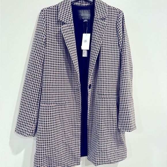 Sanctuary Polyester One-Button Blazer Jacket Carly Coat(Saddle Houndstooth) XS - Picture 7 of 11